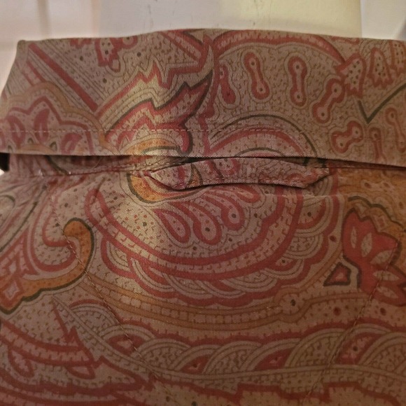 TOMMY HILFIEGER Vtg.90's ST.PATRICK DAY OLIVE GREEN LS. ALL Paisley Button Up Lg - Picture 7 of 12